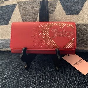 Juicy Couture Red Heart Studded Wallet